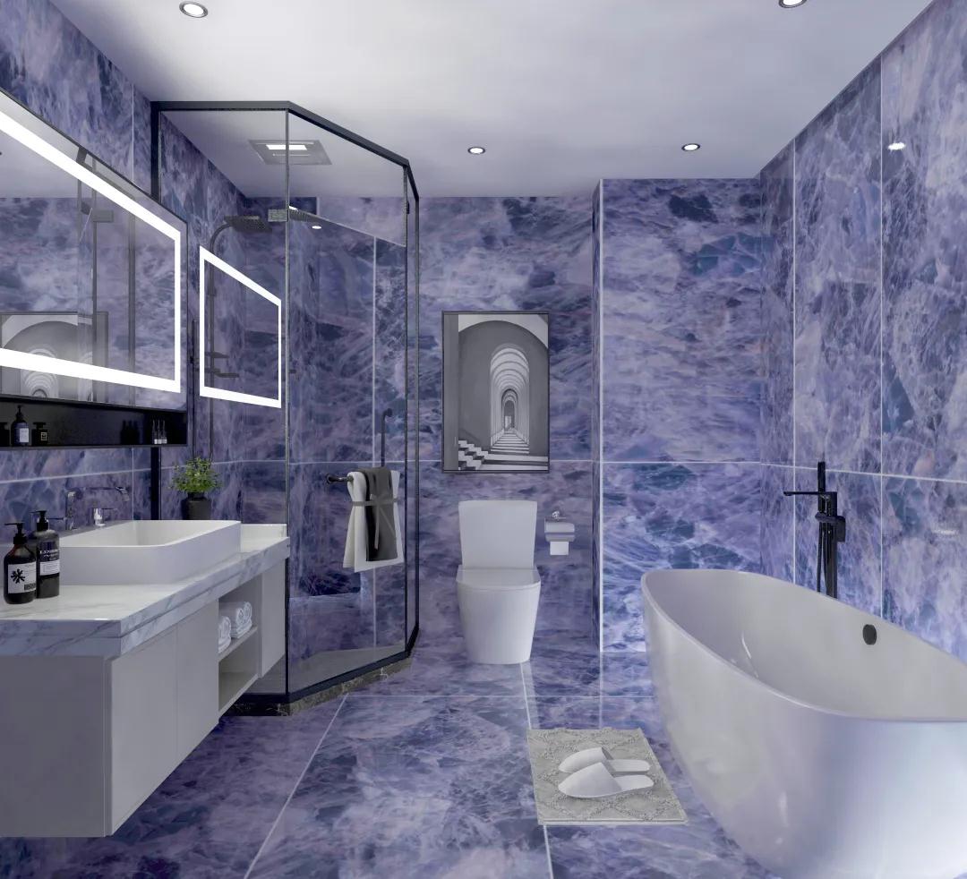 布兰顿大理石瓷砖紫水晶空间效果