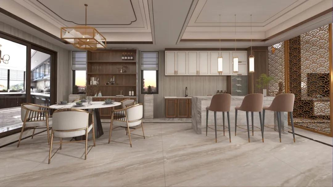 布兰顿大理石瓷砖空间效果